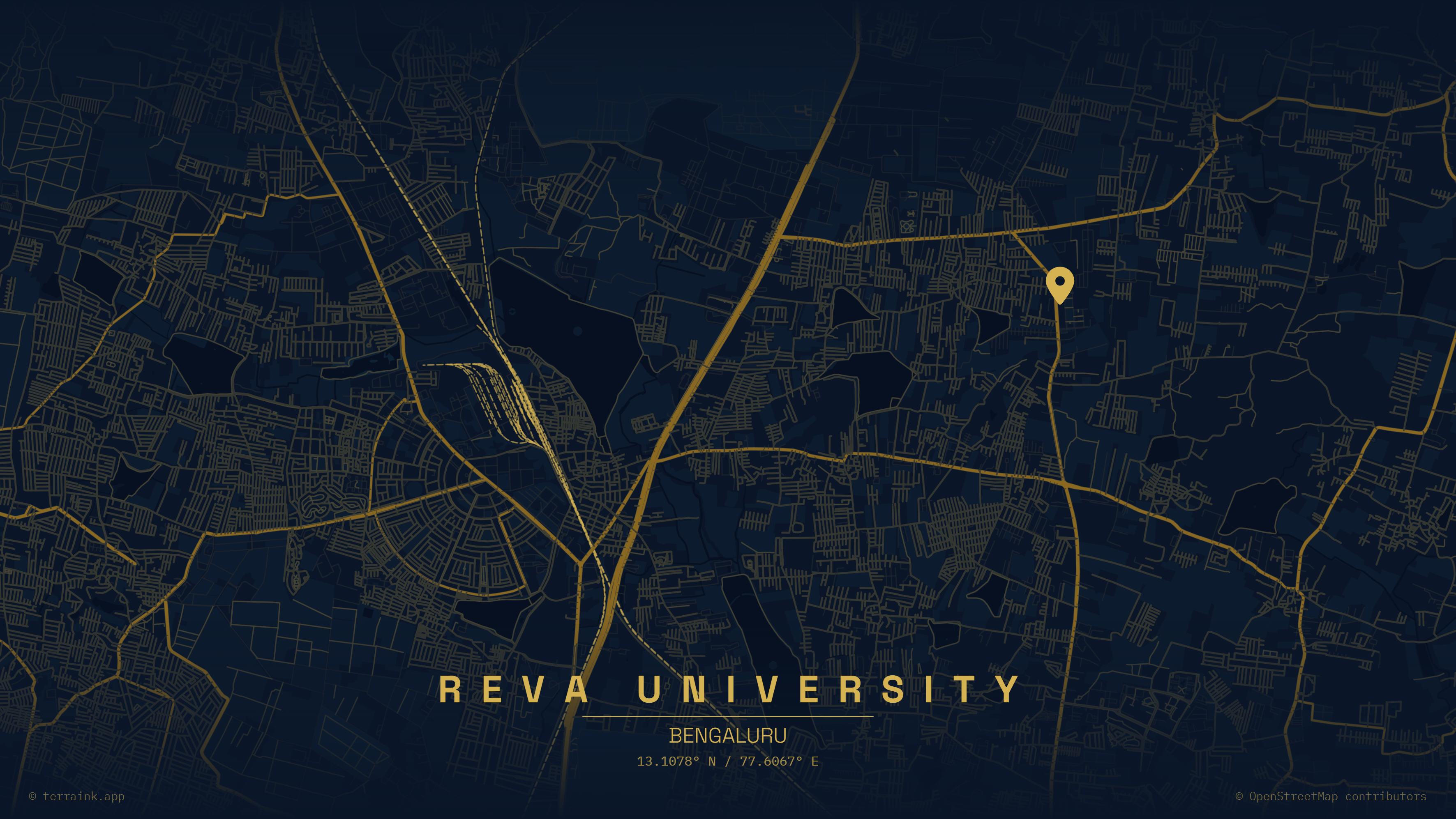 Location map of REVA University and northern Bengaluru